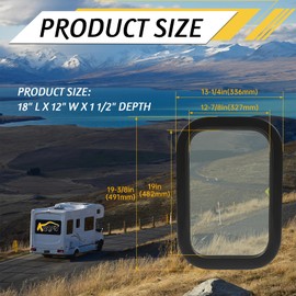 KUAFU RV Side Window 12" X 18" Replacement Trailer Camper Cargo Tinted Window with Mounting Ring