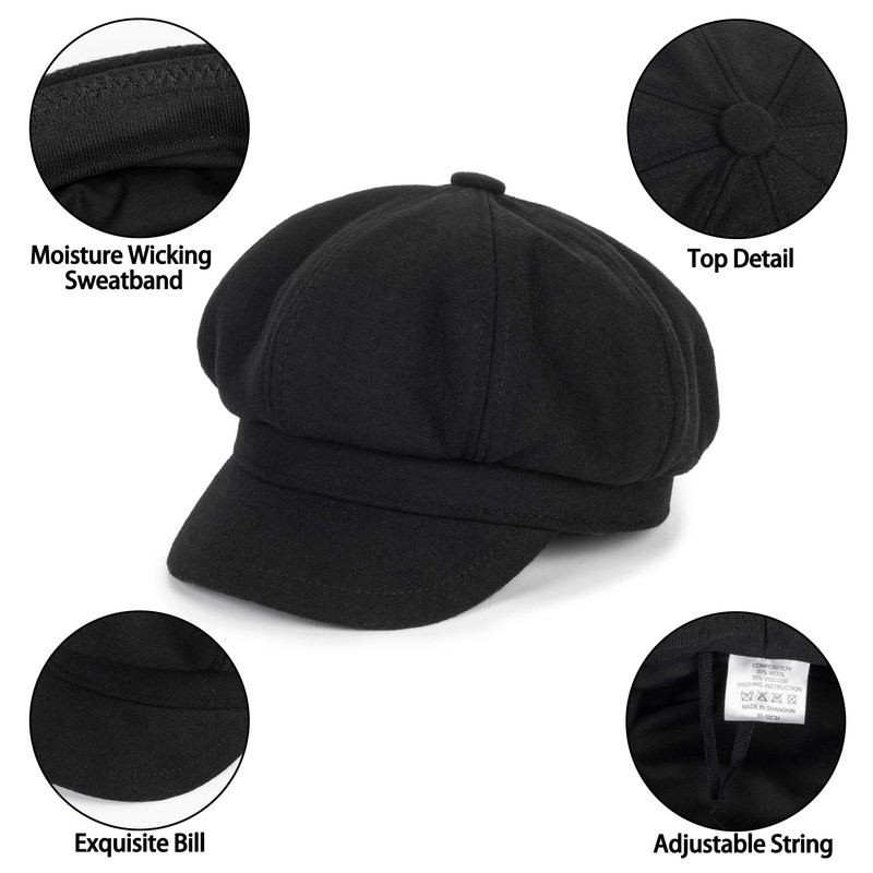 Kids Boys Girls Youth Newsboy Cap Adjustable Visor Wool Beret