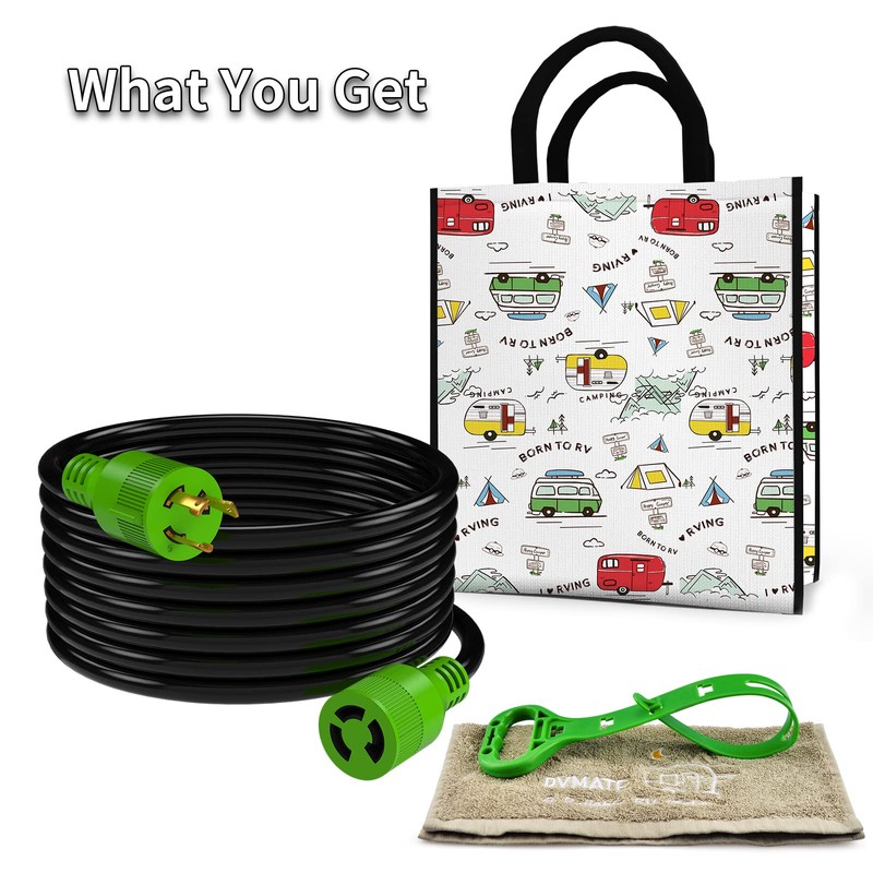 RVMATE 3 Prong 30 Amp Generator Extension Cord 40 Feet,