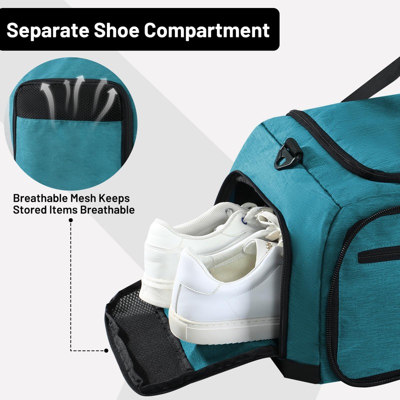 MIER Foldable Duffle Bag with Shoe Compartment 50L Travel Duffel