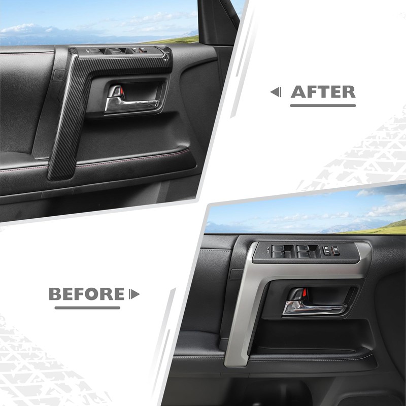 JeCar 4pcs for 4Runner Interior Door Handle Cover Trim Carbon