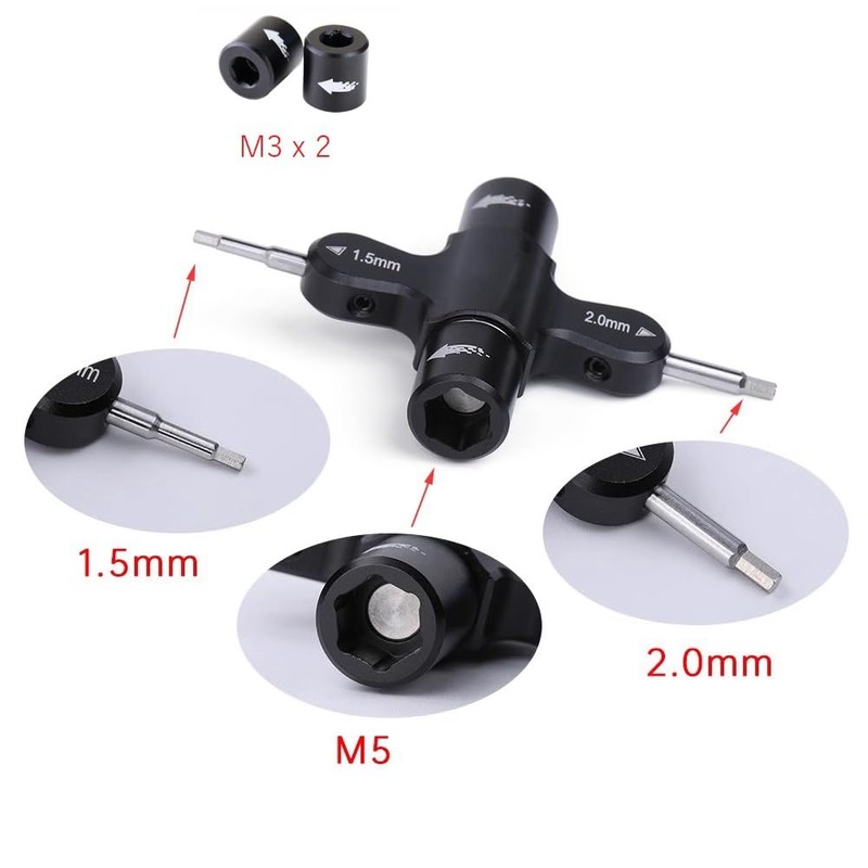 Willoghsa M3 M5 Wrench Nut 1.5 2.0 mm Hex Screwdriver
