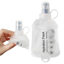 SHELEMB 150ml Soft Flask, Soft Water Bottle for Hydration Packs, Running, Hiking, Cycling and Climbing - White
