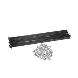 Motoforti 36pcs Bicycle Carbon Steel Spokes 14G 295mm with Nipples Black Long-lasting