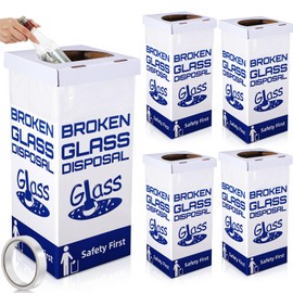 Resurhang 6 Sets Cardboard Broken Glass Disposal Box Floor Model Laboratory Safe Trash Can for Glass Sharps Disposable Garbage Disposal Container Cartons Trash Bins (12" L X 12" W X 27" H)