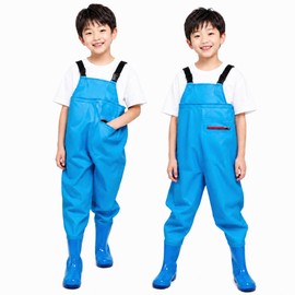 ウェーダー 子供 胴長 滑り防止 長靴 キッズ 防水ズボン ショルダーベルト 簡単着脱 怪我防止 軽量 男女兼用 作業靴 釣り 水産業 砂遊び 渓流 幼児 防撥 防滑 防汚