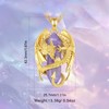 INFUSEU Crystal Dragon Necklace, Nordic Amethyst Crystal 18K Gold Dragon