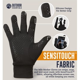 OutdoorEssentials Touch Screen Running Gloves - Cold Weather Black Gloves - Mens Winter Gloves, Gloves for Women Cold Weather