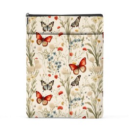Book Lovers Book Sleeve, Book Accessories Bookish Gifts Book Gifts Friendship Christmas Birthday Gifts for Women Floral Lovers Grandma, Aesthetic Book Pouch Book Protector, Flower Butterfly
