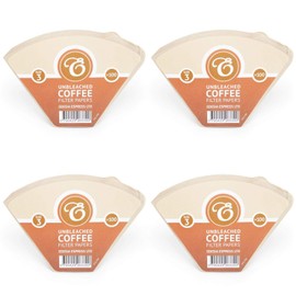 400 Size 3/102 Coffee Filter Paper Cones, Unbleached by EDESIA ESPRESS