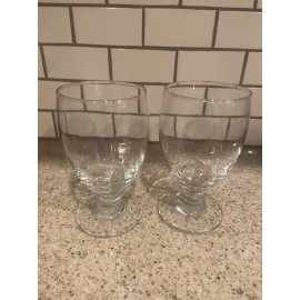 Cristar 2 NEW Cristar Water Goblets Footed Wine Tea Drinking Glasses CLEAR 5”