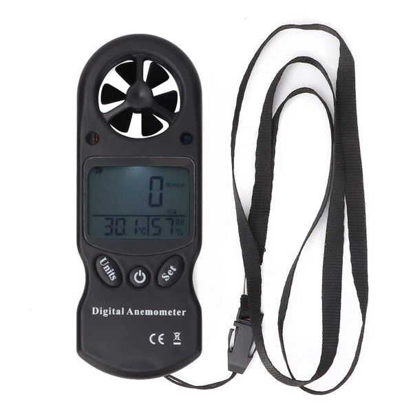 Digital Thermometer Hygrometer Anemometer wind speed meter Gauge,Mini Handheld Multi-function Digital Thermometer Measurement,with Lanyard,Carrying Case