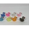 Unbranded Tiny Iridescent GITD Resin Duck Figure 2cm Set of