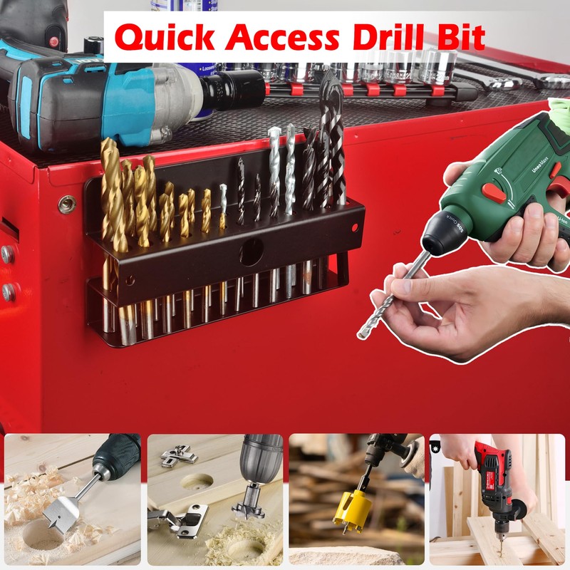 MUTUACTOR Magnetic Drill Bit Organizer,No Drilling Magnet Impact Drill Bit