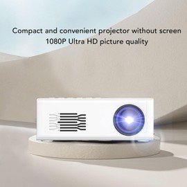 Projector 1080P HD Film Projector Portable Projector with HD Multimedia Interface Video Projector for Smartphone Tablet Laptop (EU Plug)