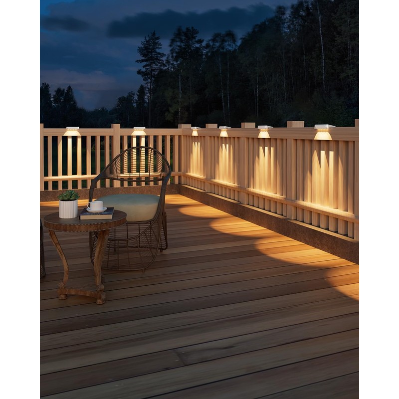 VOLISUN Solar Deck Lights 8 Pack, Warm White Glow LED