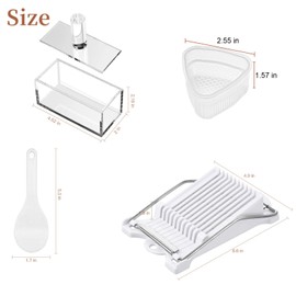 4 Pack Masubi Molds Kit, Acrylic Musubi Press Mold Onigiri Mold Set Rice Ball Masubi Molds Musubi Maker Slicer for Maker Hawaii Musubi