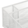 Relaxdays Desk Organiser, 5 Compartments, Mesh Design, Metal, H10.5 x