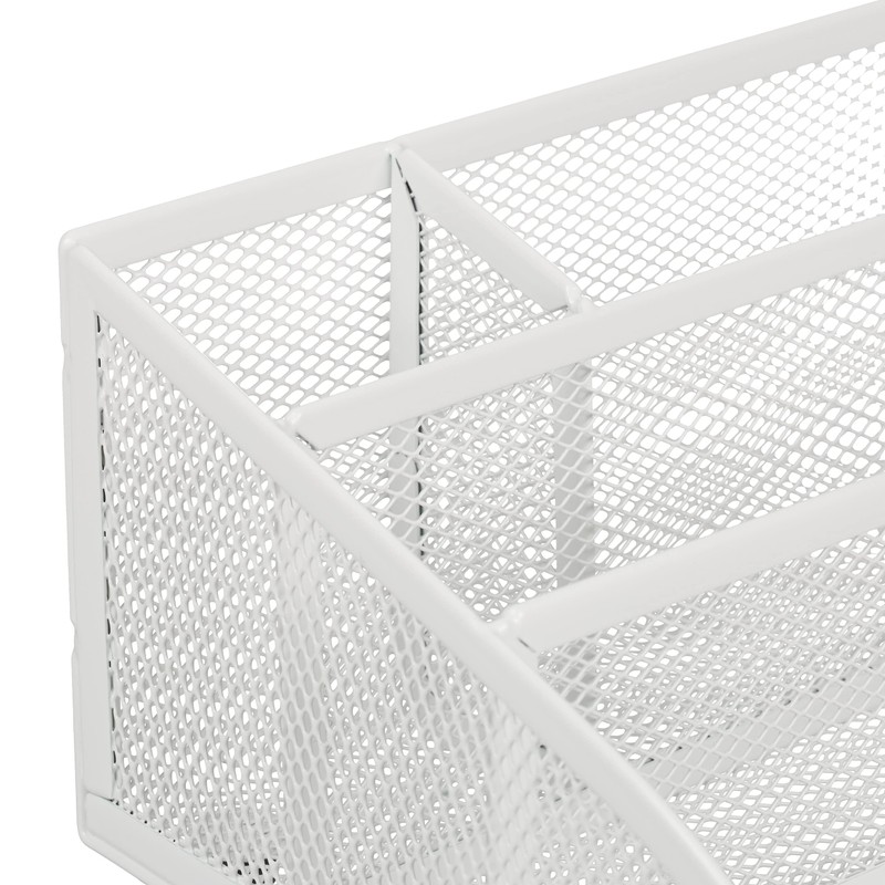 Relaxdays Desk Organiser, 5 Compartments, Mesh Design, Metal, H10.5 x
