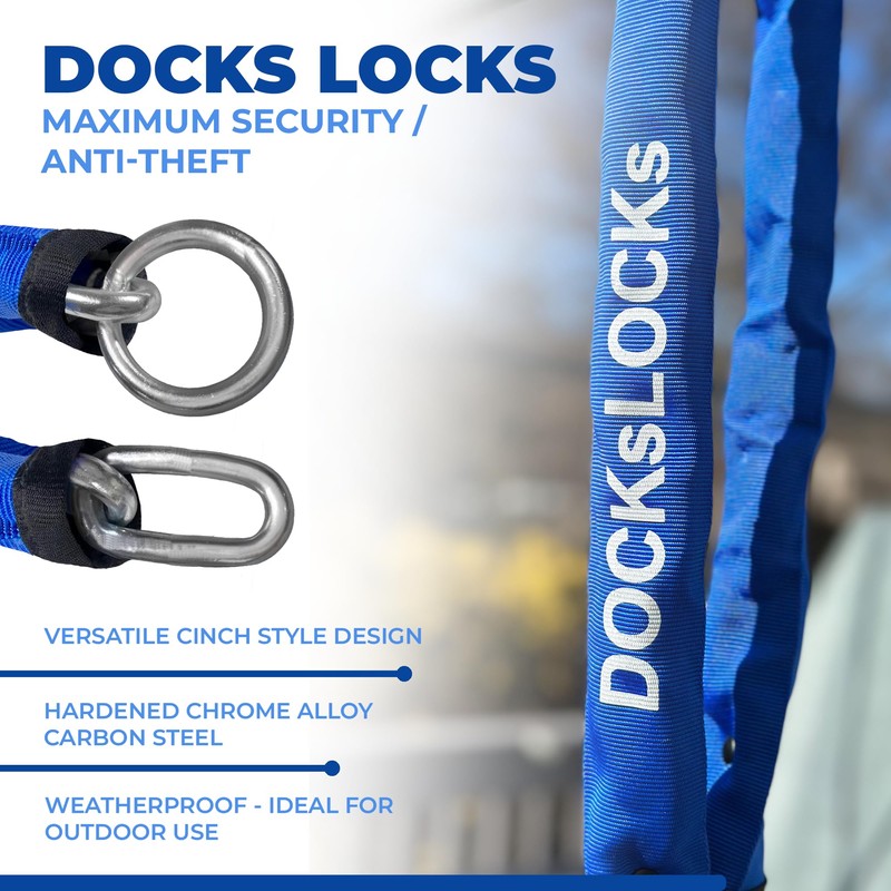 DocksLocks Heavy Duty Cinch Style 8mm Security Chain - (3ft,