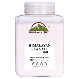 Himalayan Chef Sea Salt Fine Grain Himalayan Salt, 5 lbs Bulk Bag - 100% Natural, Unrefined, Kosher, Rich in 84 Organic Minerals for Cooking, Seasoning