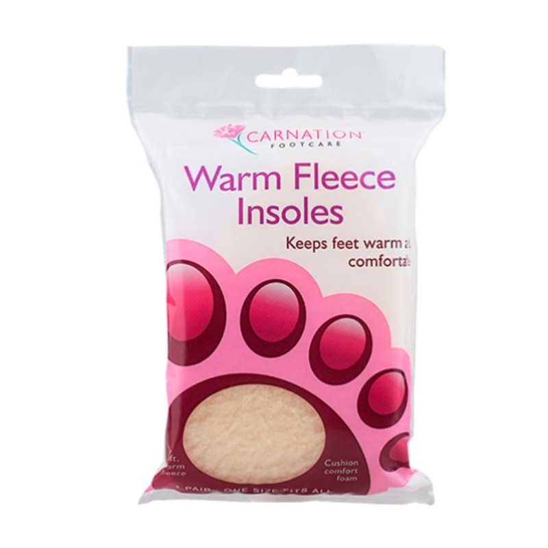 Carnation Warm Fleece Insoles Winter Insoles, 1 Pair