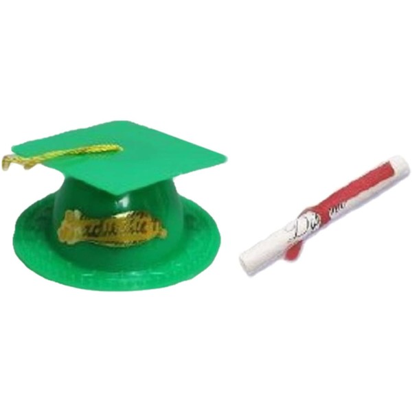 Oasis Supply Graduation Cap Cake Topper with Diploma, Green