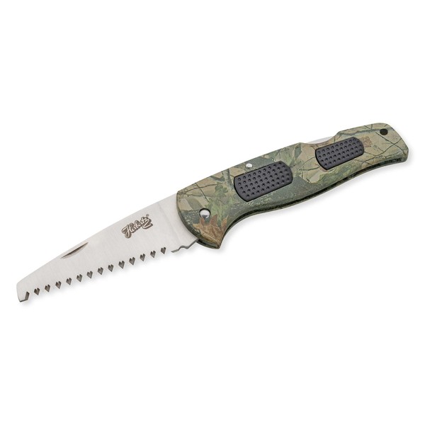 Herbertz Pocket Saw Made of Stainless 3Cr13 Steel, Robust Back-Lock Mechanism, 19.9 cm, Wood Camo Design, Outdoor Hand Saw for Garden, Camping or Hiking