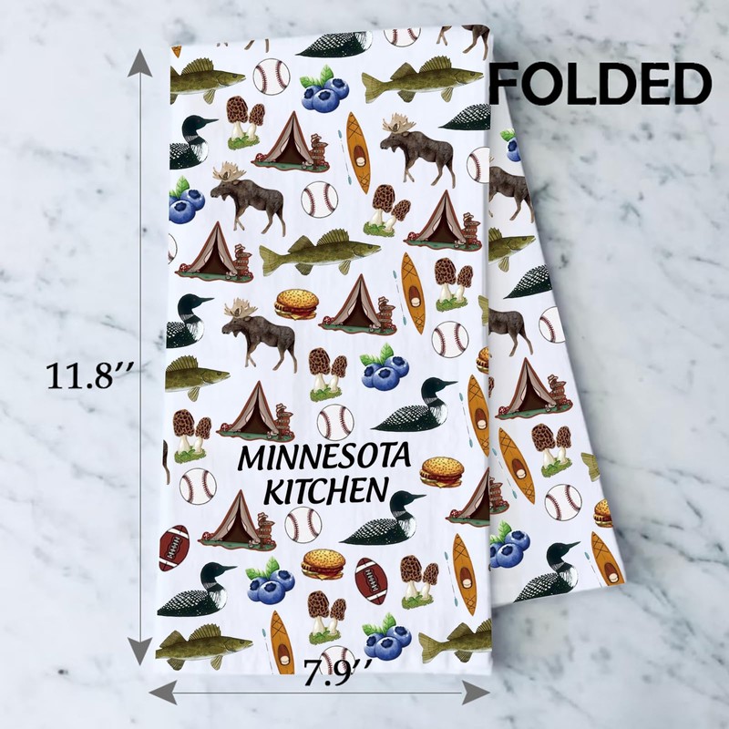 AATOP Minnesota Tea Towel, Minnesota Kitchen Accessories, Minnesota Souvenirs Mn