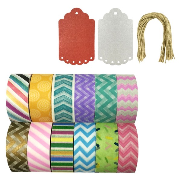Allydrew Washi Tapes Decorative Masking Tapes, Set of 12, ADSET41