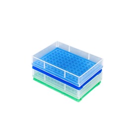 LUERFLEX 96 Wells PCR Tube Rack for 0.2ml 0.1ml Strips Tubes, The Lid is for Non-Skirted PCR Plate Pack of 2