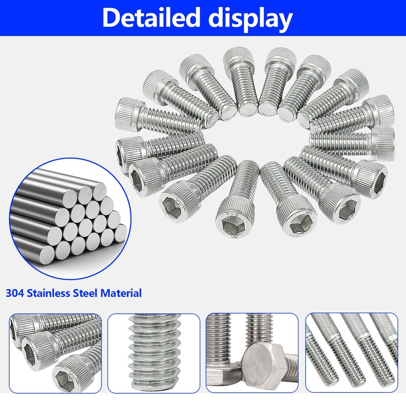 BIGLKNM Stainless Steel Small Block Engine Hex Bolt Kit Fit