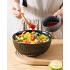 Hasense Porcelain Mixing Bowls of 3, Large Ribbed Black Bowls