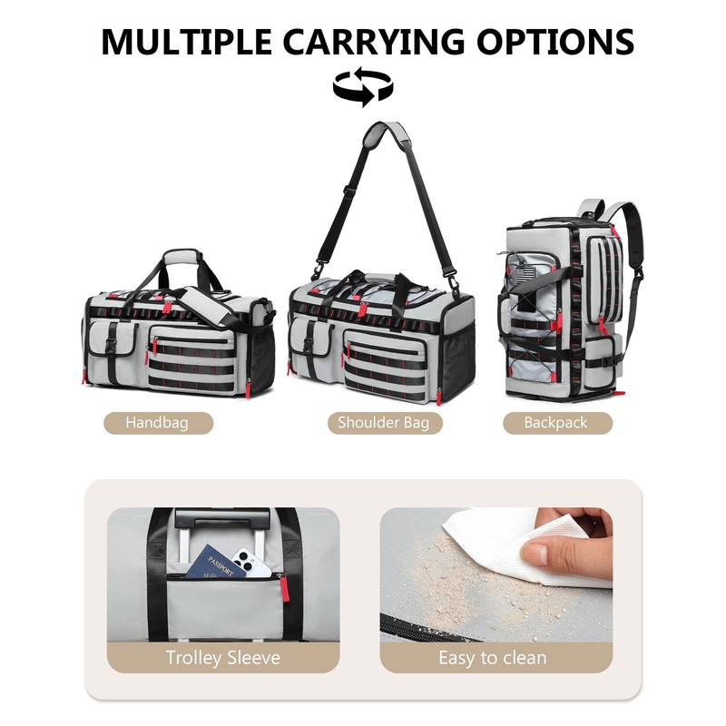 MCBD Gym Bags for Men & Women, 45L Travel Duffle