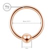 2pc Rose Gold 1.2mm 16g Ball Closure Ring Captive Bead