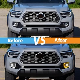 FQMY LED Fog Lights Assemblies Compatible with 2016-2023 Tacoma DRL Daytime Running Lights Amber Turn Signal, LED Fog Lamps Cover For Tacoma Accessories