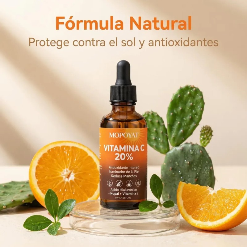 Serum Facial Brillante Con 20% Vitamina C Ácido Hialurónico