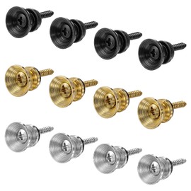 LXUEJIE 12 Pcs Guitar Strap Button Lock Pins, Anti-slipping Metal Guitar Straps Buttons End Pins with Mounting Screws Guitar Strap Accessories for Acoustic Electric Bass Ukulele