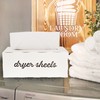 AuldHome Design Dryer Sheet Dispenser; Countertop Rustic White Fabric Softener