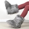 qenqenr Fashion Fur Boots,Flat Heel Comfy Plush Warm Snow Booties,2025