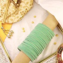 I Jewels 18K Gorgeous Traditional Plain Metal Velvet Chuda Bangle Set for Women & Girls (ADB327Min) (Set of 48 ), 2.6