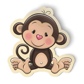 Squiddy Cute Monkey - Vinyl Sticker Decal for Phone, Laptop, Water Bottle (2.5" Wide)
