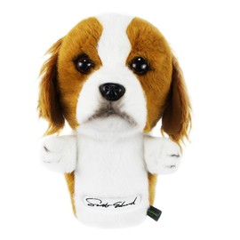 Scott Edward Funny Golf Club Headcover Fit Well for Driver Wood Upto 460cc Cute Animal Design Soft Functional Golf Headcover Stylish Protection for Men and Women, Yellow Brown Beagle