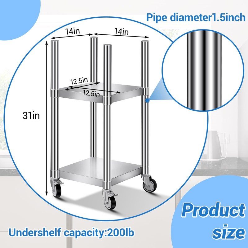 Shimeyao 14" x 14" x 31" Rice Warmer Stand Stainless