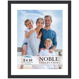 Icona Bay 8x10 Black Picture Frame w/Mat, Modern Professional Frame, Noble Collection