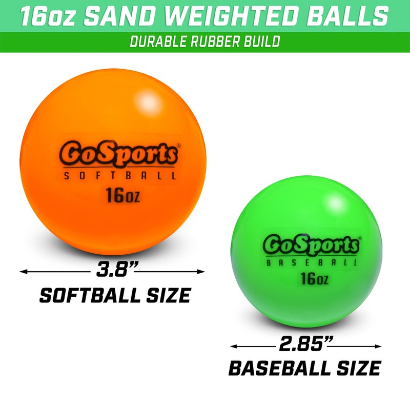 GoSports 2.8 inch Weighted Training Baseballs - Hitting & Pitching