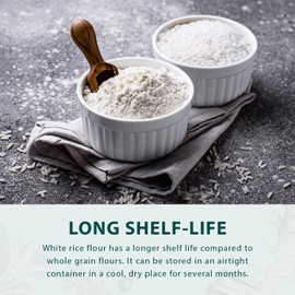 Soeos Thai Rice Flour 16 Ounce (Basic), 1 Pound (Pack of 1), Rice Flour for Baking or Cooking with Sealable Bag, Product of Thailand, All Natural White Rice Flour for Sourdough Bread, Vegan, Gluten-Free