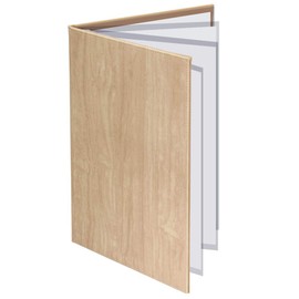 Menu Book, Hardcover, Wood, 8 Pages (4, 8 Sides) A4 PRO-MWA4-8 (Natural)