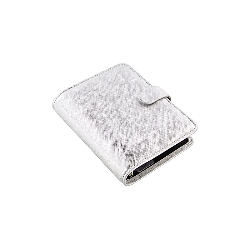 FILOFAX Saffiano Metallic Pocket Organiser Silver 2025