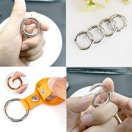ZUWIJEQ Pack of 20 Carabiner Round, Carabiner Hook Round 20 mm, Round Carabiner Silver, Carabiner Ring, Key Ring for Bag, Jewellery, Key Ring, Dog Lead, DIY Crafts Making
